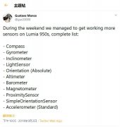 [图]WoA近况：在Lumia 950系列手机中调用更多传感器