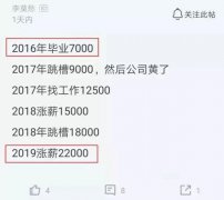 程序员3年工资从7千到2万2，晒出跳槽经历！网友：厉害啊！