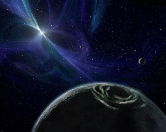 脉冲星PSR 1257+12系外行星系统示意图