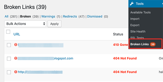 使用Broken Link Checker插件在WordPress中查找死链