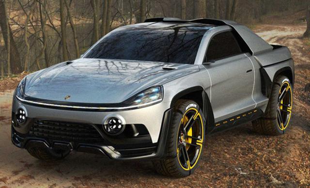 保时捷皮卡车效果图曝光，将采用纯电驱动