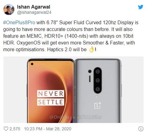 一加8 Pro配6.78寸10位面板：2K 120Hz、1400尼特、支持运动补偿