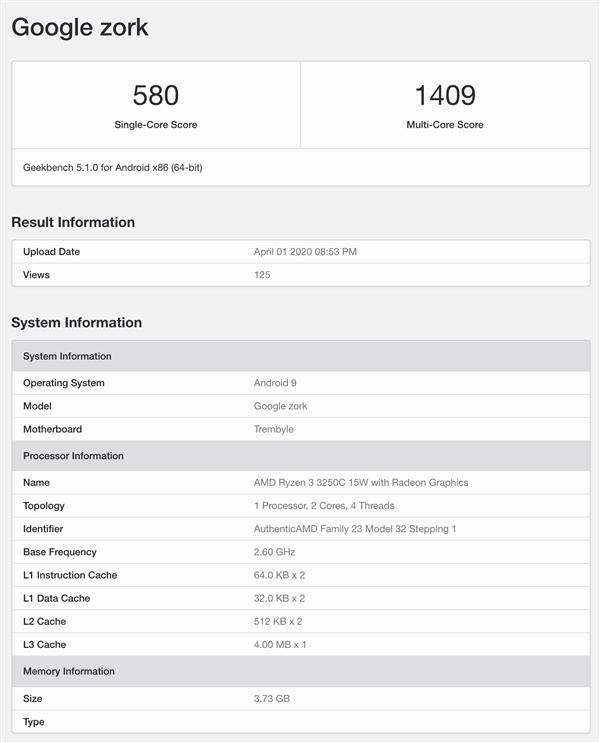 AMD处理器运行安卓9？锐龙3 3250C正式曝光