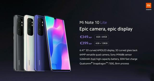 小米海外新机三连发，小米Note10 Lite换装上市，Redmi成配角