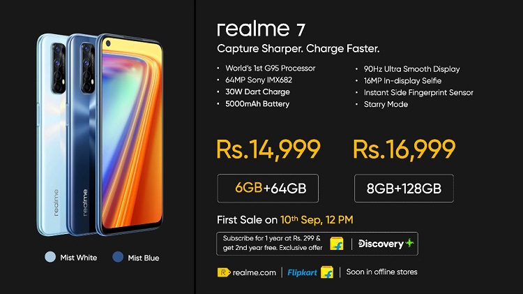 realme 7系列发布，首发联发科Helio G95处理器