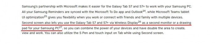 三星可能会将Galaxy Tab S7第二屏幕功能扩展到更多Windows PC上