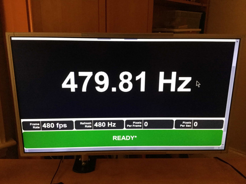 Screen displaying 480Hz approx