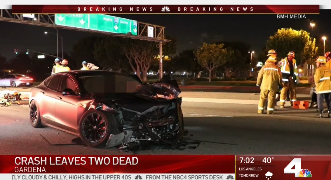 Autopilot 事故造成两人死亡,特斯拉车主首次面临重罪指控 事故现场