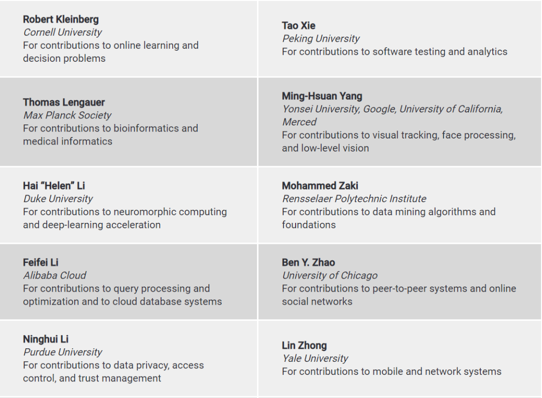 2021 ACM Fellow 计算机顶级专家名单出炉,71 位科学家当选 2021 ACM Fellow 出炉!唐杰、谢涛、李飞飞、刘铁岩等13位华人科学家入选