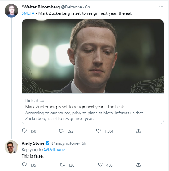 消息称扎克伯格将于明年辞职,Meta 发言人否认