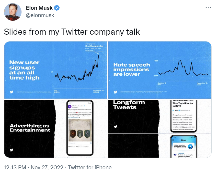 马斯克首曝 Twitter 2.0,将支持长推文、视频、支付等功能