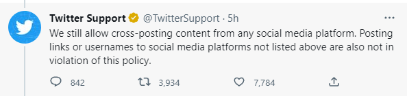 推特将删除专门为推广其他社交平台而创建的账号