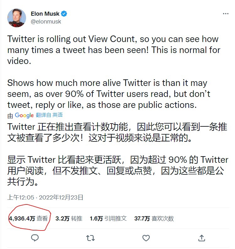 超过 90% 推特用户不发推文、不回复或点赞,马斯克新增查看量指标以表明活跃度