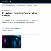 英国批准博通以 690 亿美元收购 VMware