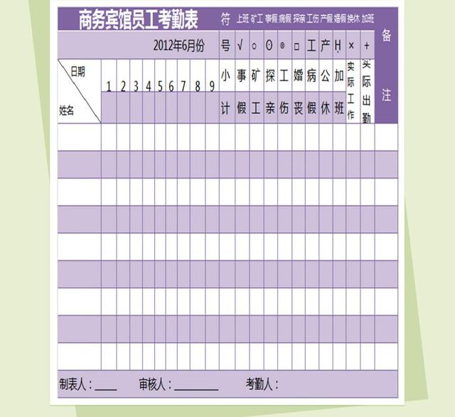 干货，Excel考勤表通用模板，拿去直接套用！