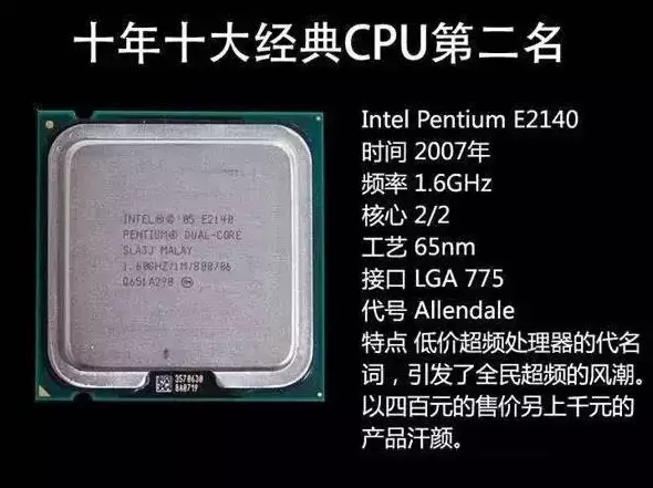 十年中最经典的十大CPU，你用过几款？